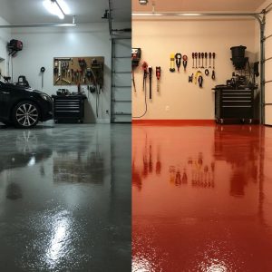 Comparison of epoxy and polyaspartic garage floor coatings in a modern garage setting
