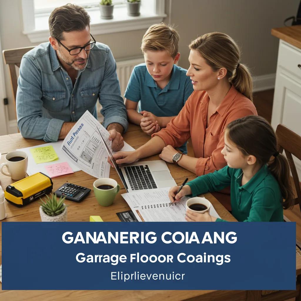 Family discussing financing options for garage floor coatings