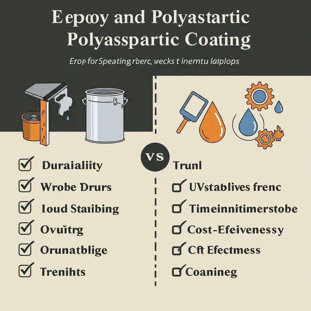 Visual comparison of benefits and drawbacks of epoxy and polyaspartic coatings for garage floors